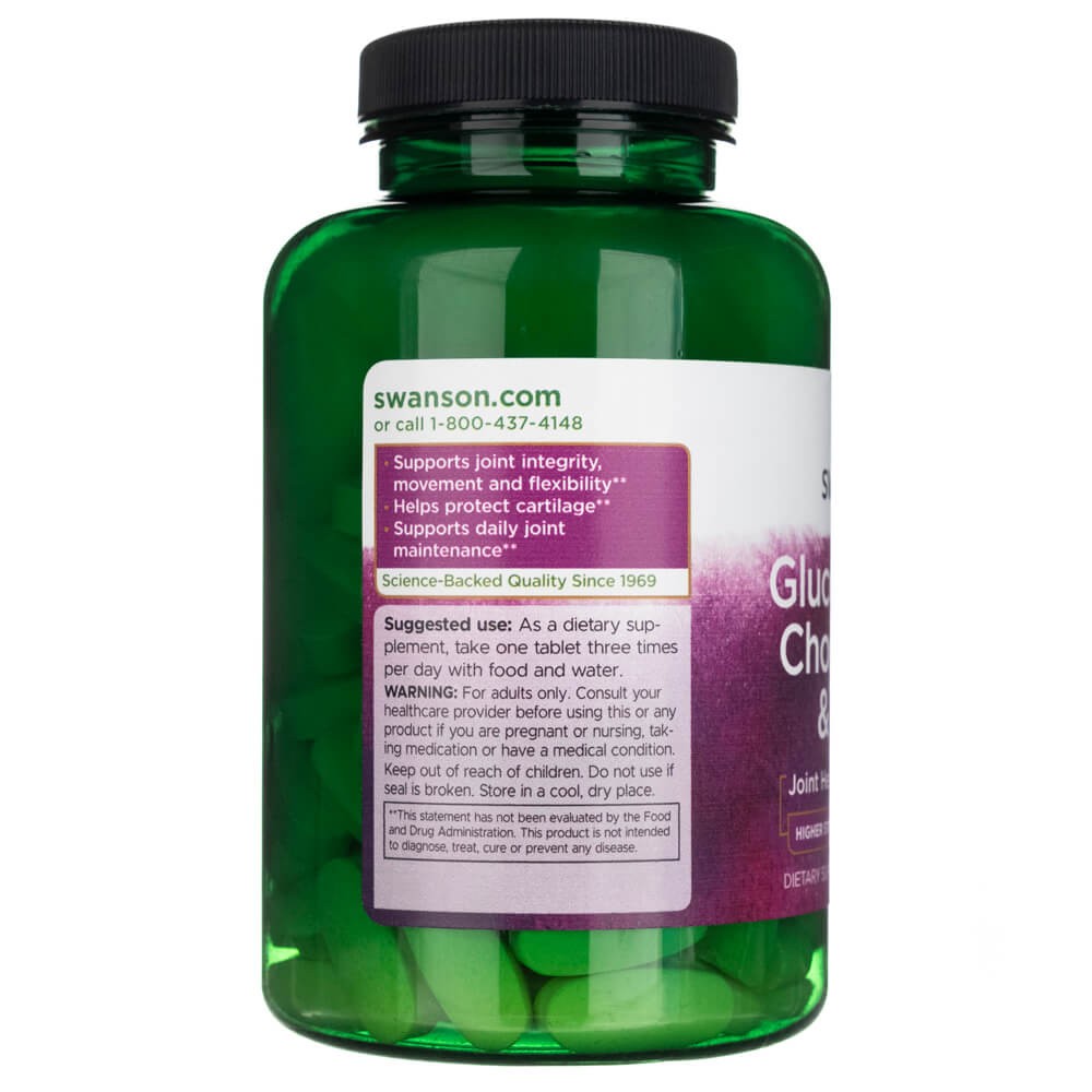 SWANSON gliukozaminas, chondroitinas ir MSM 500 mg – 120 tablečių