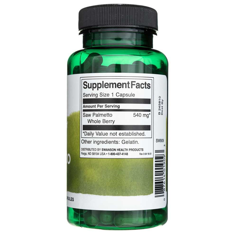 SWANSON Saw Palmetto 540 mg – 100 kapsulių