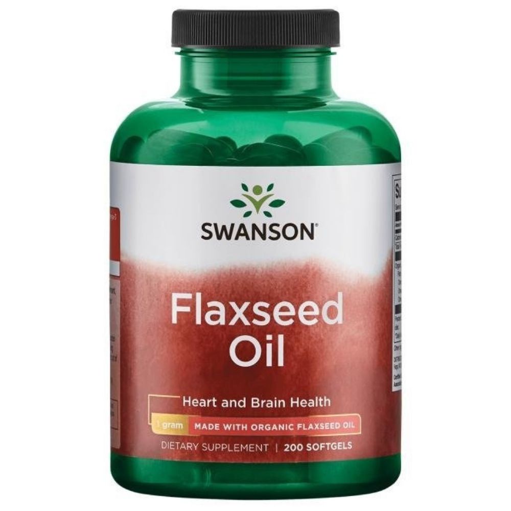 SWANSON linų sėmenų aliejus 1000 mg – 200 kapsulių