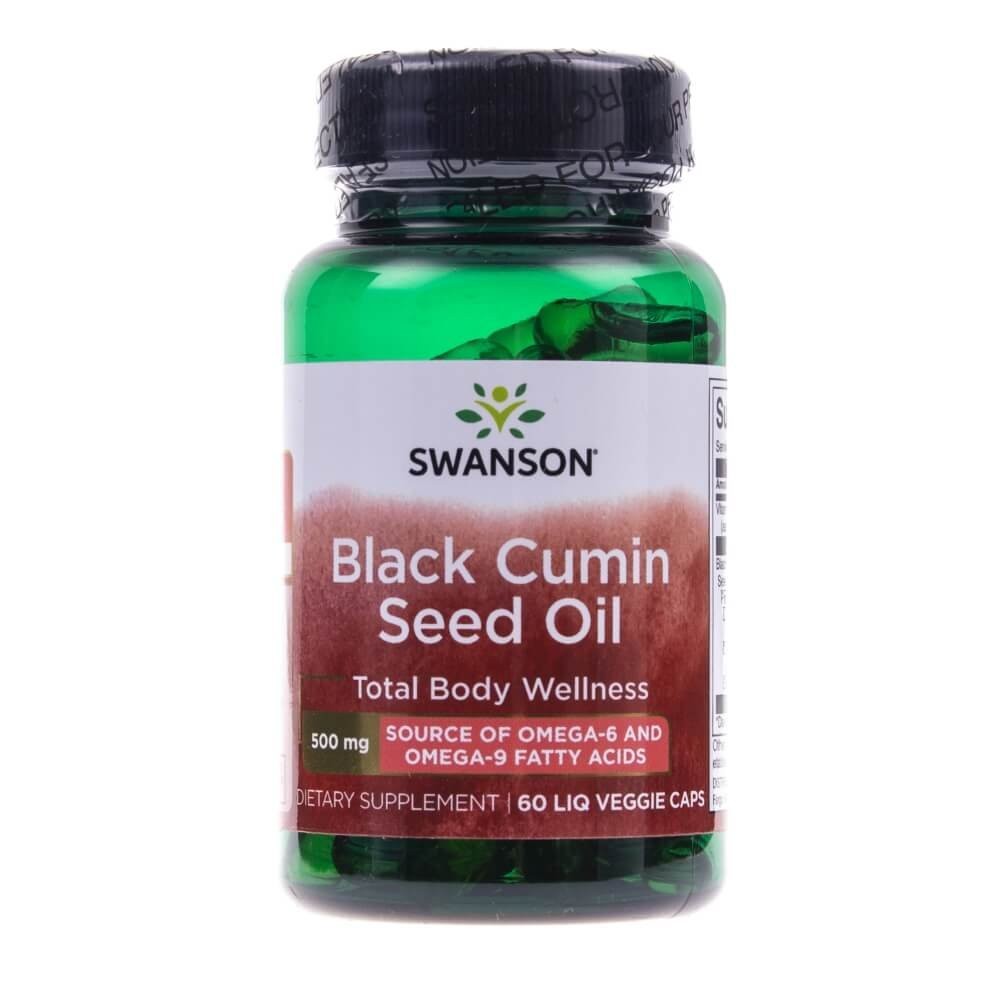 SWANSON juodųjų kmynų aliejus 500 mg – 60 kapsulių