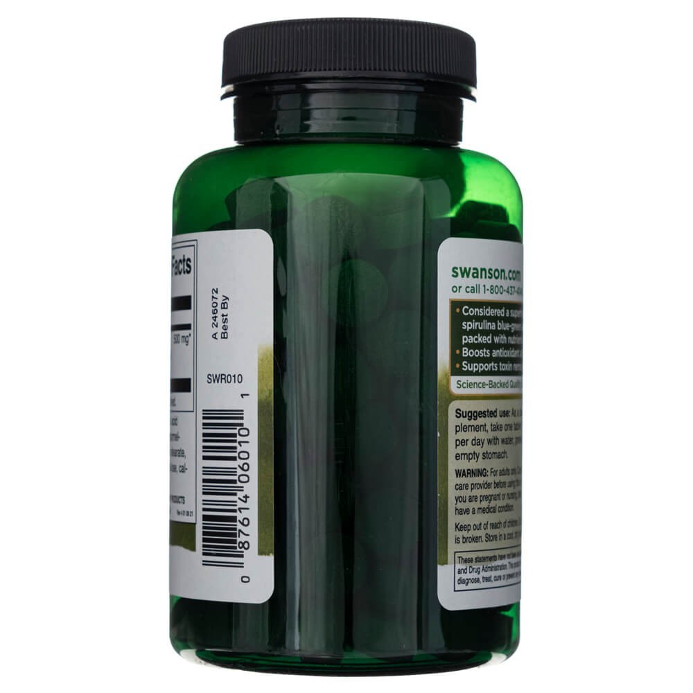 SWANSON Spirulina 500 mg – 180 tablečių
