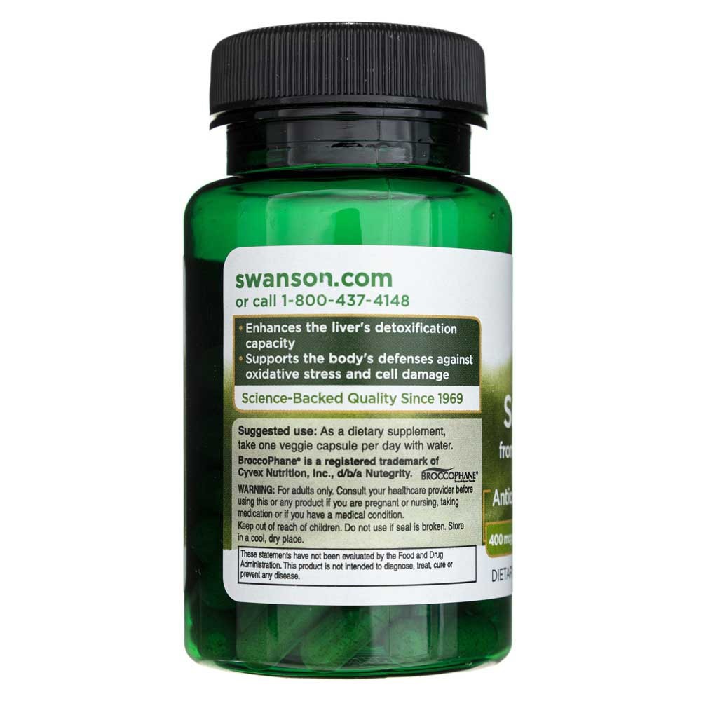 SWANSON sulforafanas iš brokolių 400 mcg – 60 kapsulių