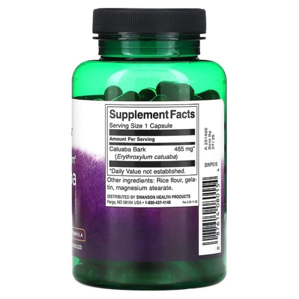 SWANSON Catuaba žievės ekstraktas 465 mg – 120 kapsulių