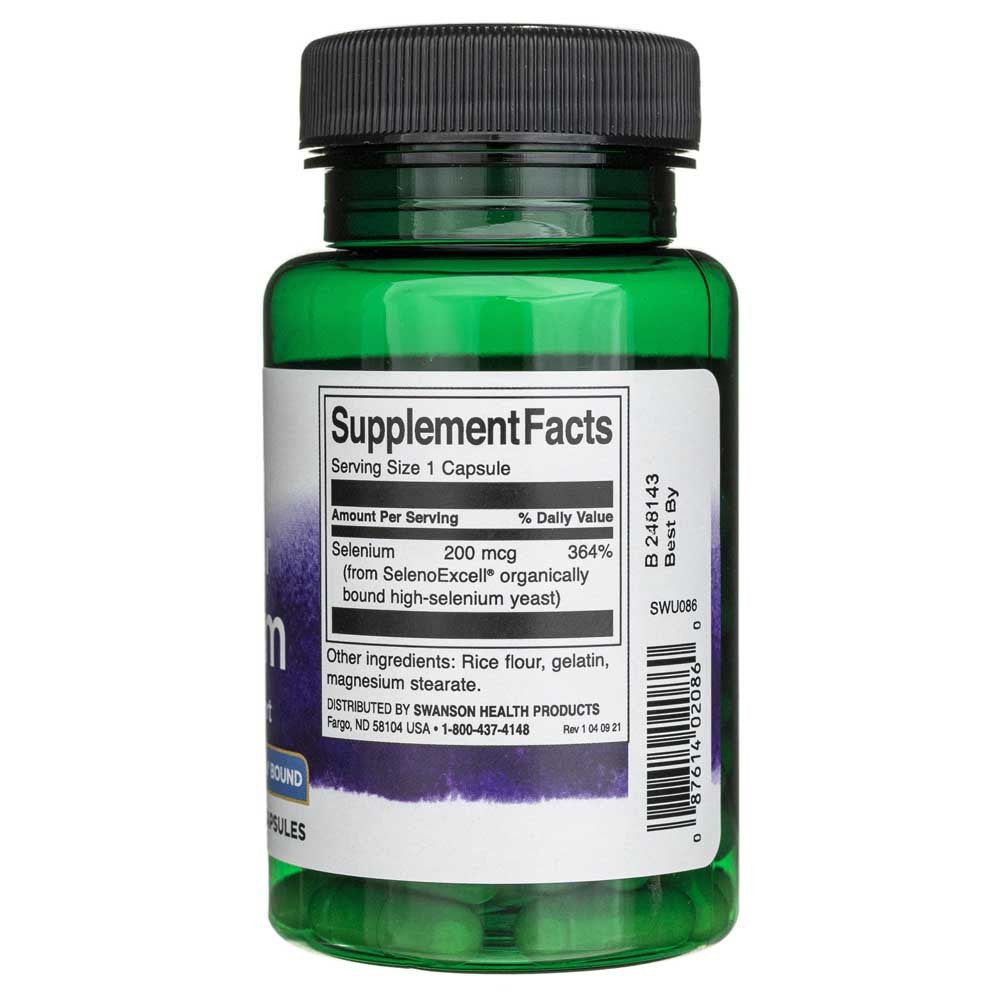 SWANSON SelenoExcell selenas 200 mcg – 60 kapsulių