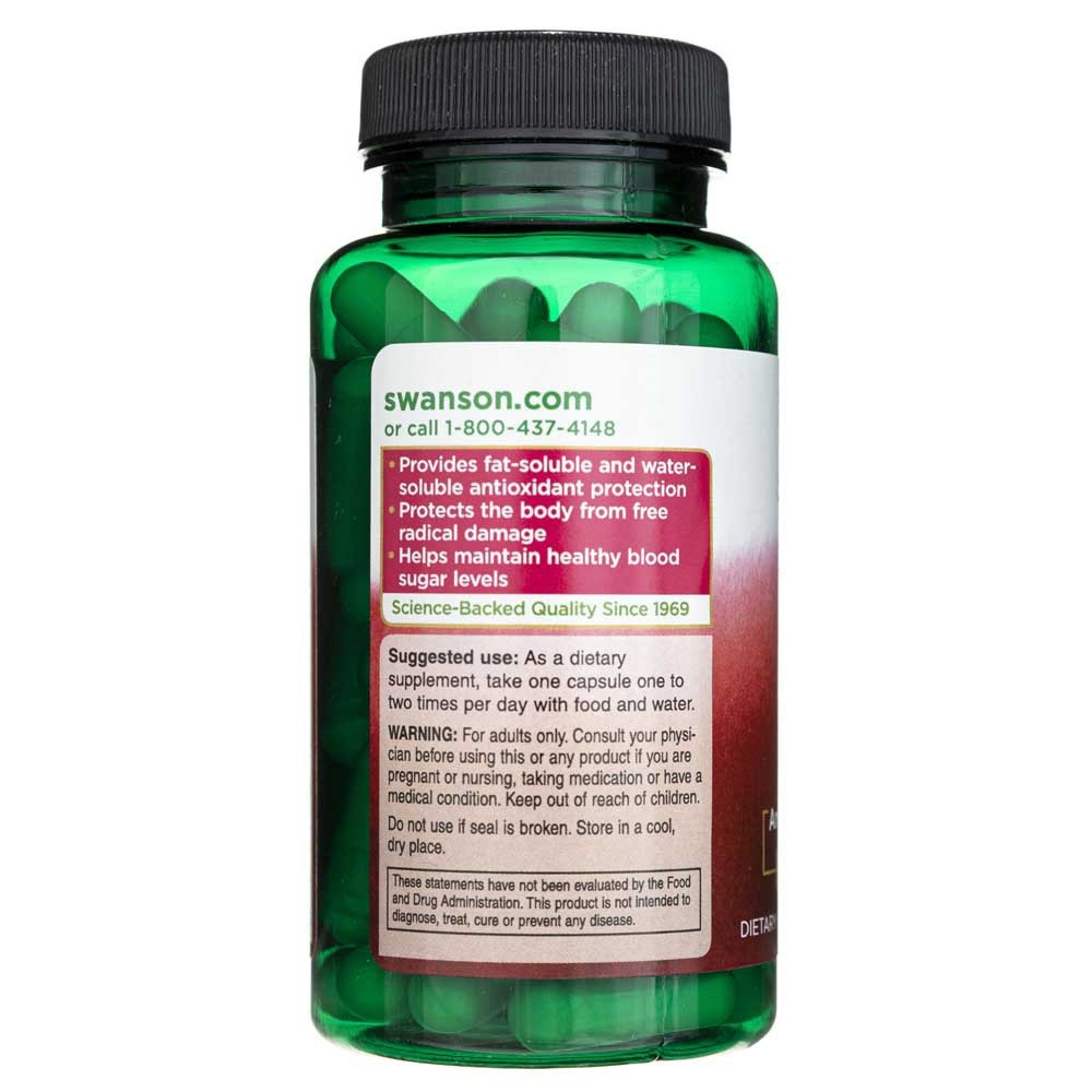 SWANSON alfa lipoinė rūgštis 600 mg – 60 kapsulių