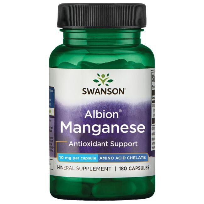 SWANSON Albion mangano chelatas 10 mg – 180 kapsulių