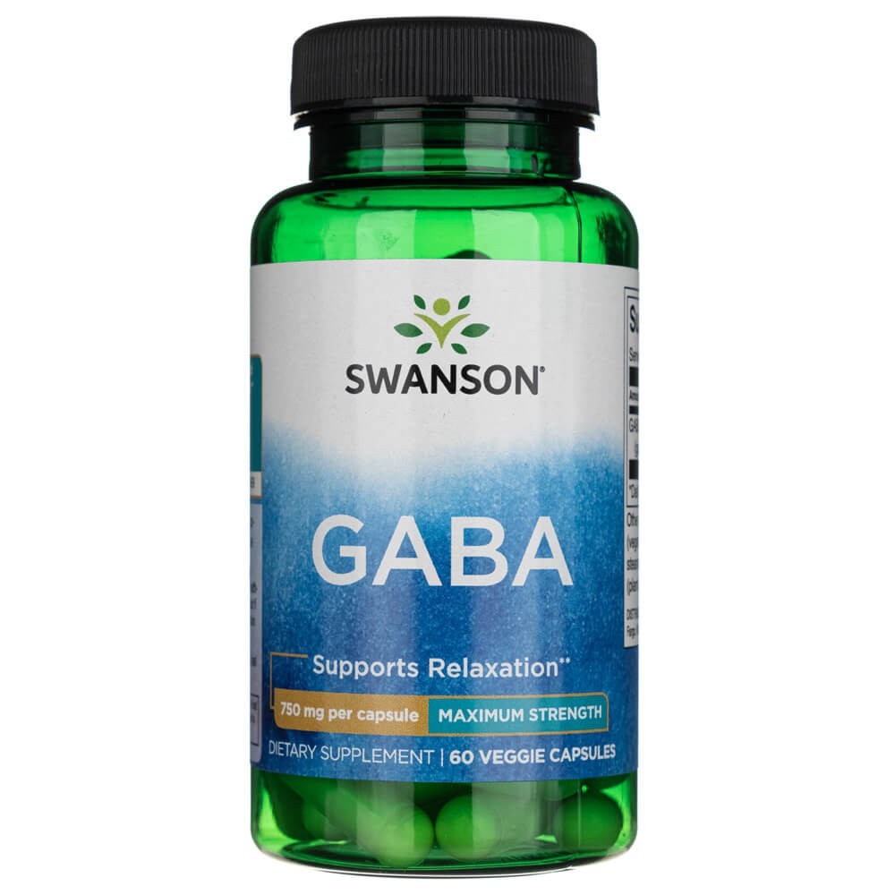 SWANSON GABA maksimalaus stiprumo 750 mg – 60 kapsulių