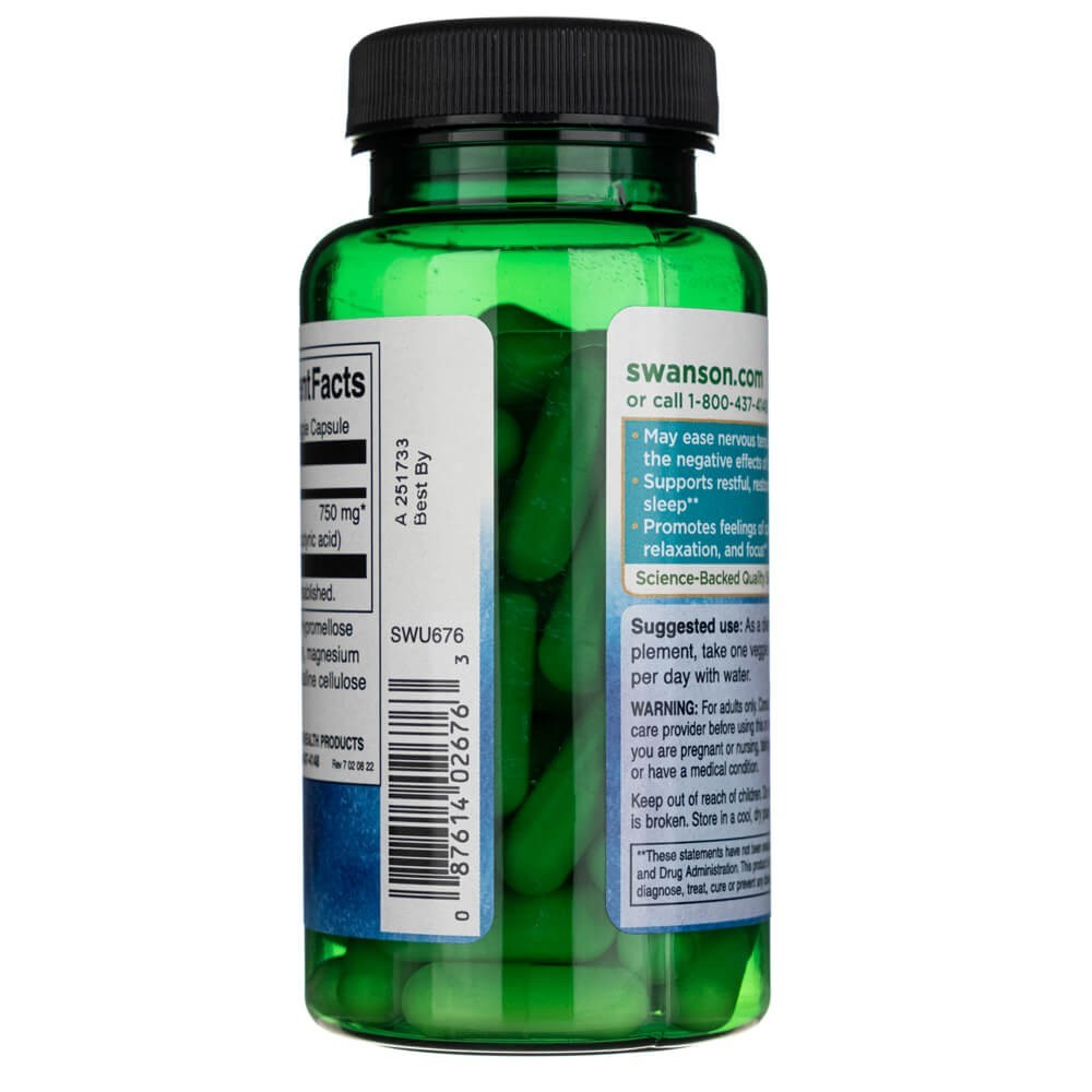 SWANSON GABA maksimalaus stiprumo 750 mg – 60 kapsulių