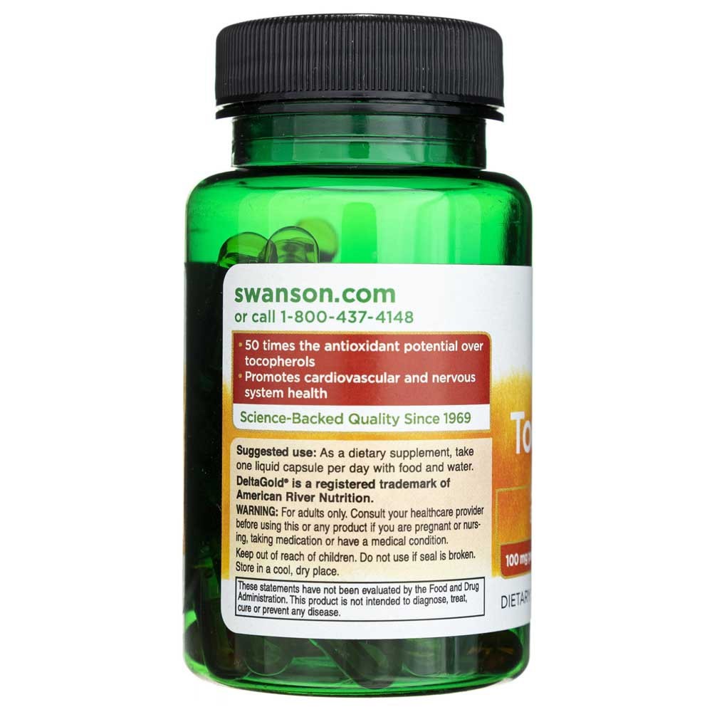SWANSON tokotrienoliai, dvigubo stiprumo 100 mg – 60 kapsulių