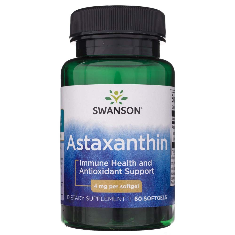 SWANSON astaksantinas 4 mg – 60 kapsulių