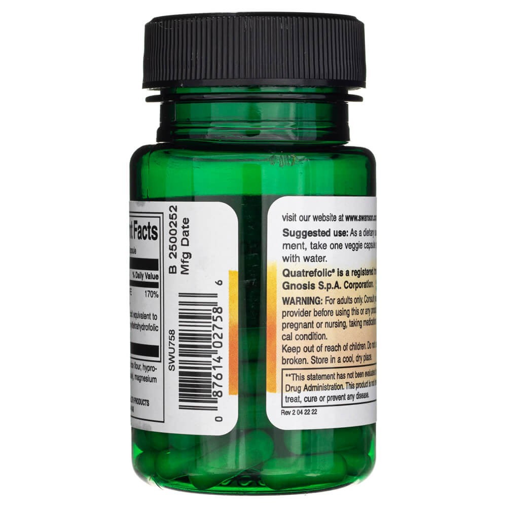 SWANSON folatas (5-metiltetrahidrofolio rūgštis) 680 mcg – 30 kapsulių